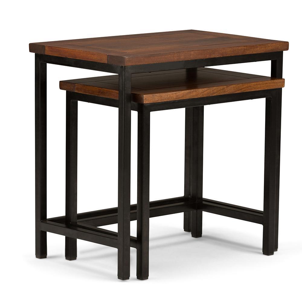 Skyler Solid Wood C Side Table With Metal Legs