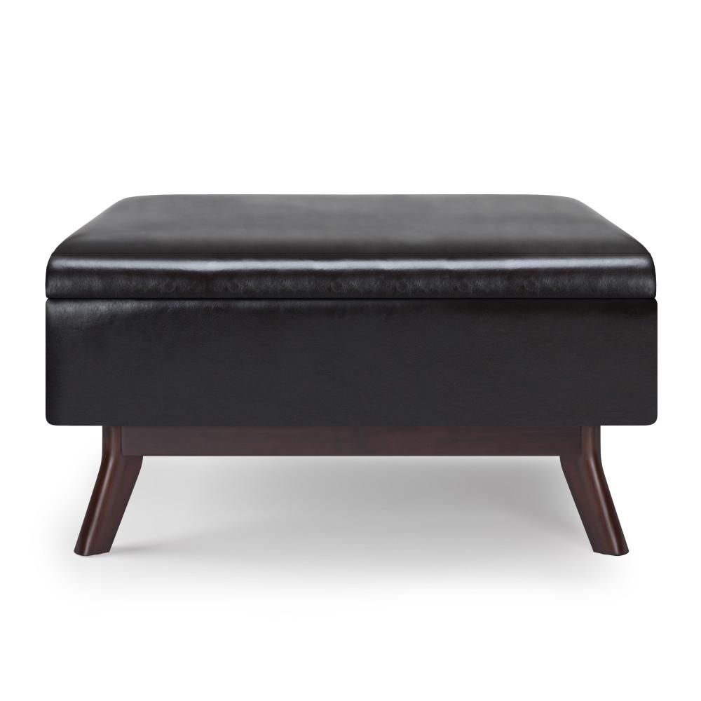 Tanners Brown Vegan Leather | Owen Coffee Table Ottoman with Storage