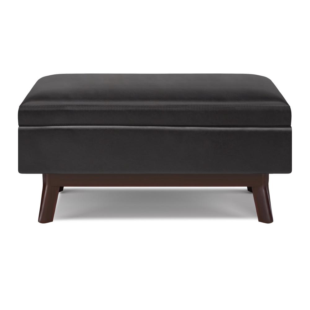 Tanners Brown Vegan Leather | Owen Small Rectangular Storage Ottoman