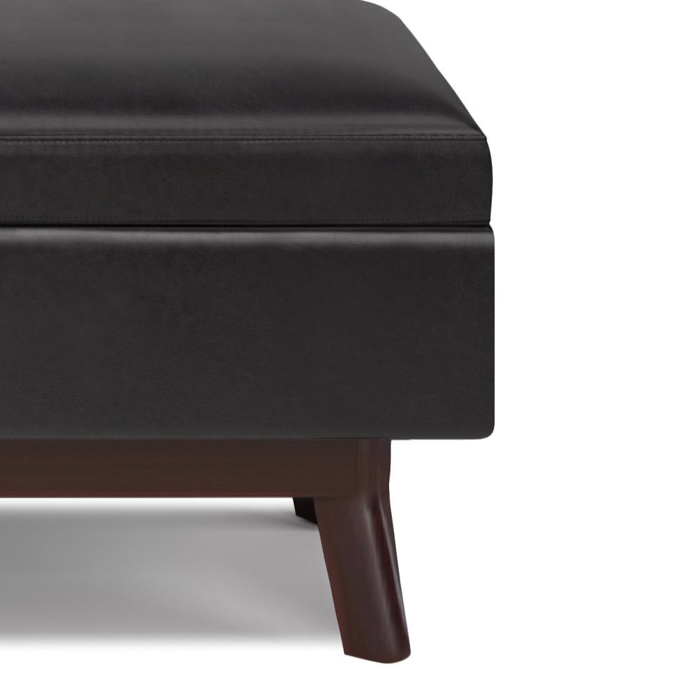 Tanners Brown Vegan Leather | Owen Small Rectangular Storage Ottoman