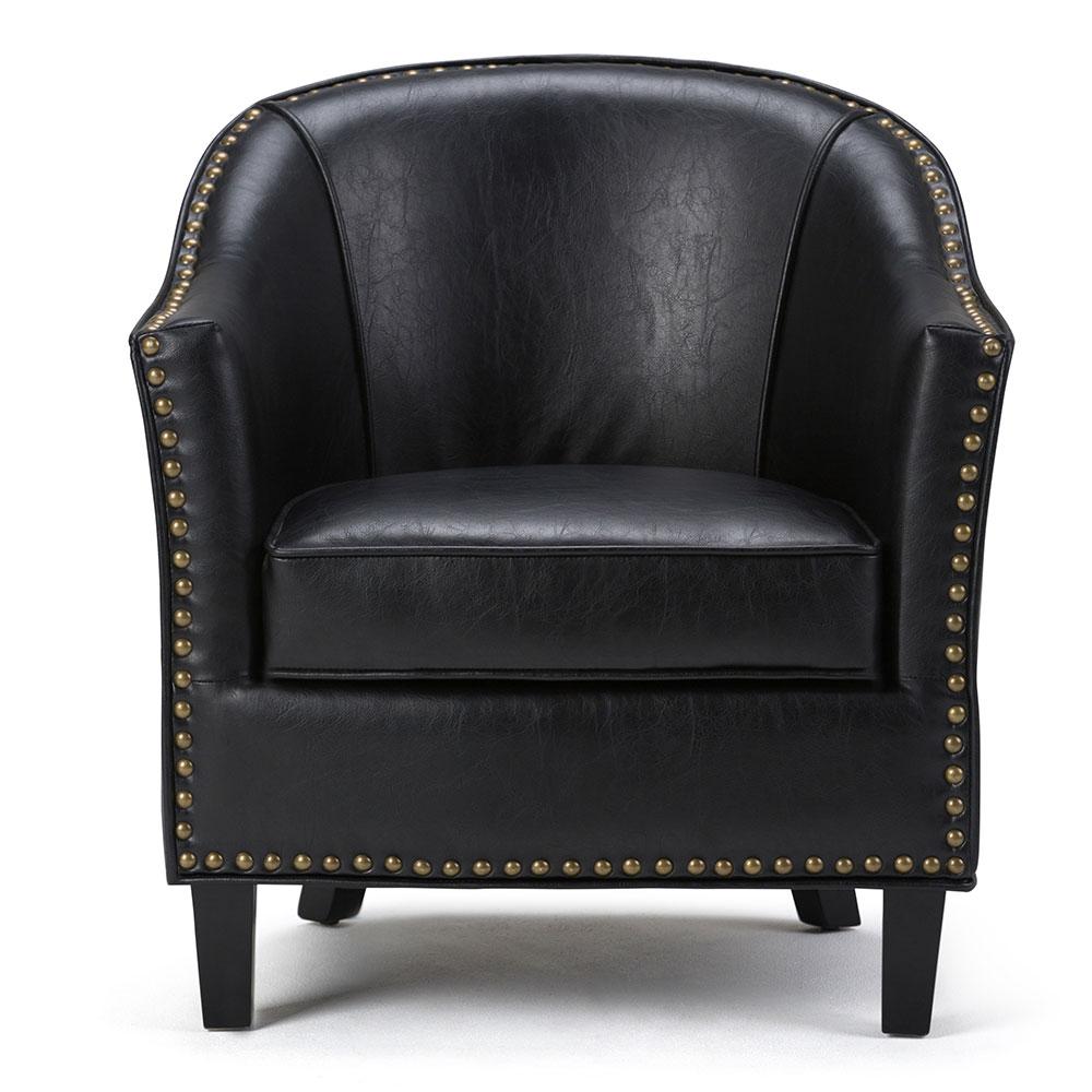 Distressed Black Distressed Vegan Leather | Kildare Tub Chair