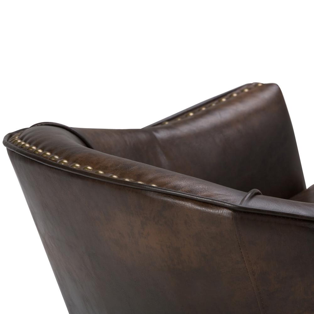 Distressed Brown Distressed Vegan Leather | Kildare Tub Chair