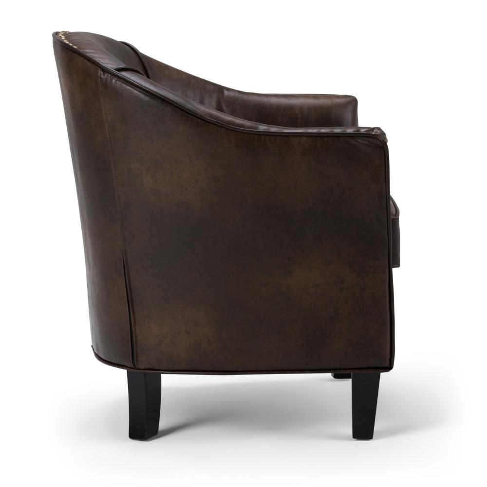 Distressed Brown Distressed Vegan Leather | Kildare Tub Chair