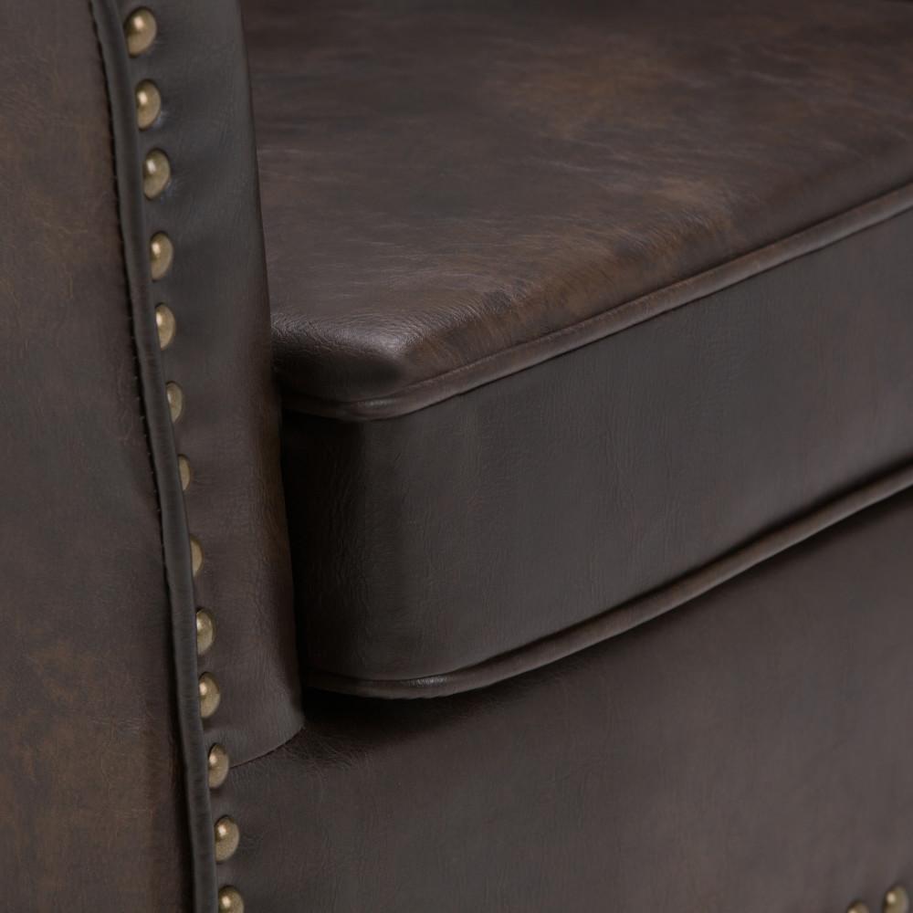 Distressed Brown Distressed Vegan Leather | Kildare Tub Chair