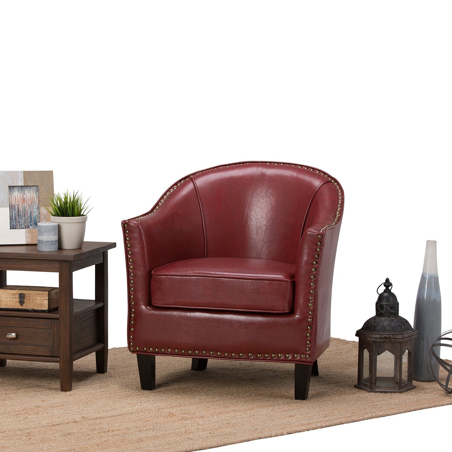 Radicchio Red Vegan Leather | Kildare Tub Chair