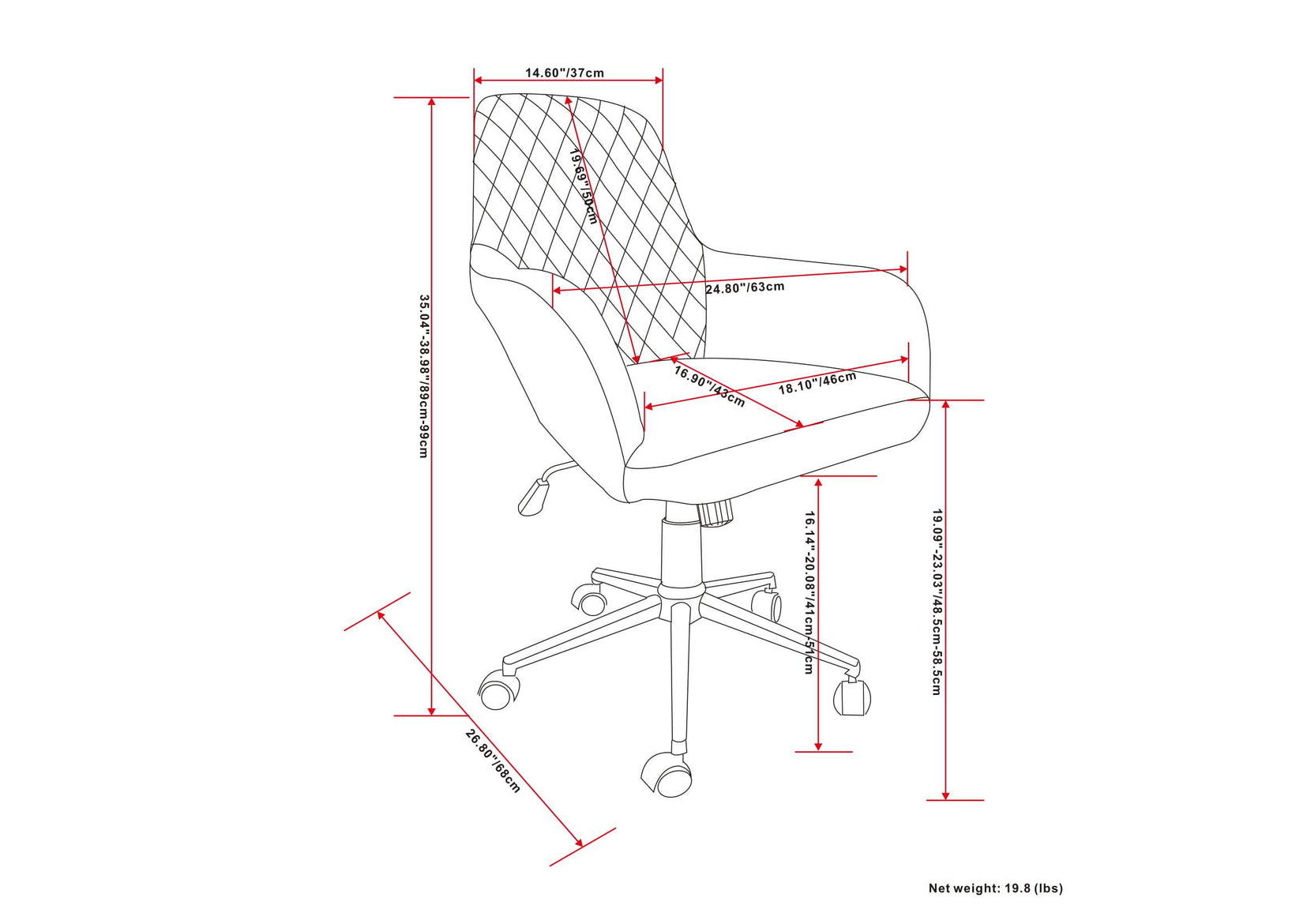 Distressed Cognac Distressed Vegan  Leather | Goodwin Swivel Office Chair