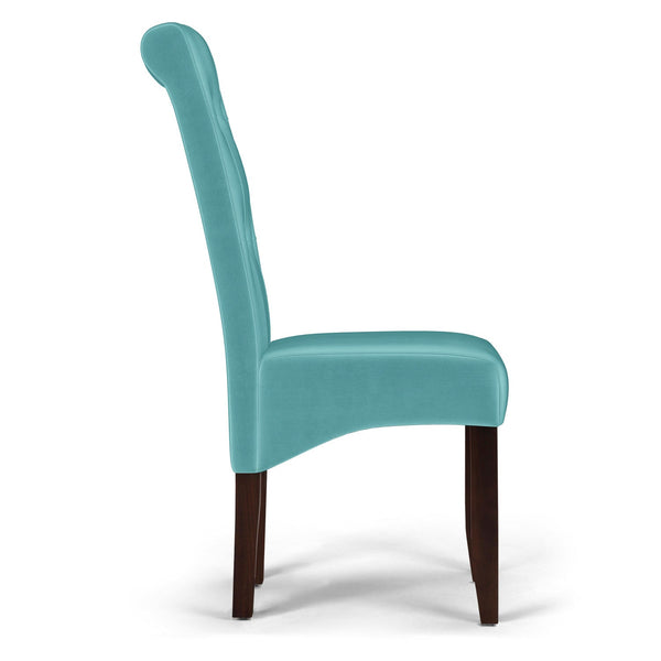 Aqua Velvet Fabric | Cosmopolitan Dining Chair in Velvet Fabric