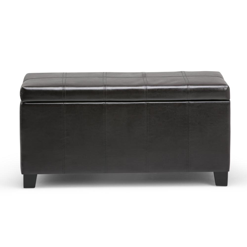 Tanners Brown Vegan Leather | Dover Vegan Leather Storage Ottoman