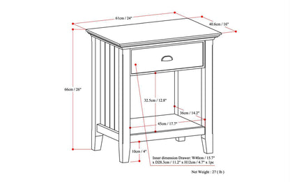 Distressed Grey | Acadian Bedside Table