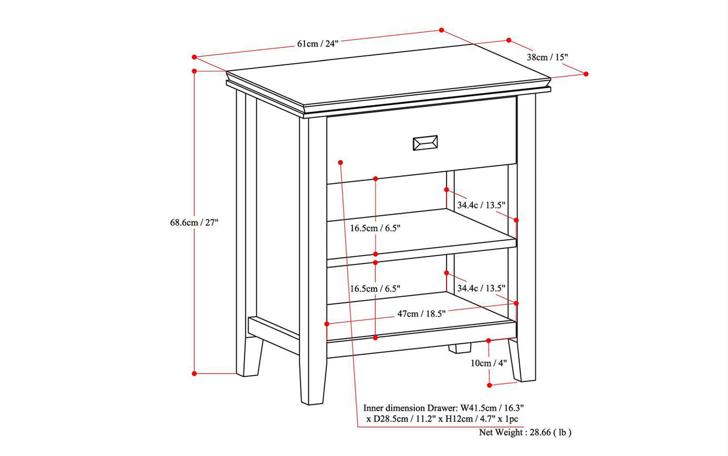 Distressed Grey | Artisan Bedside Table