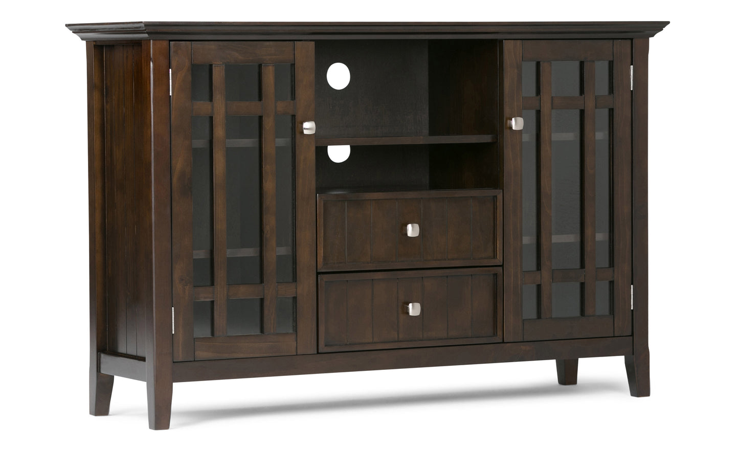 Dark Tobacco Brown Solid Wood - Pine | Bedford Tall TV Stand