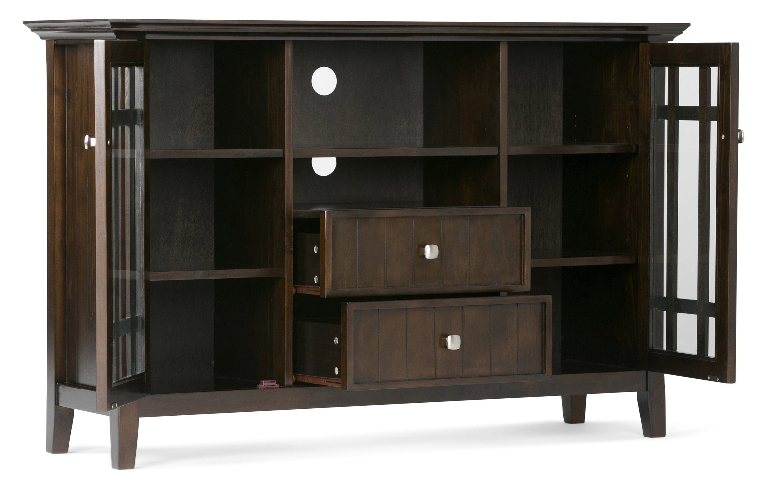 Dark Tobacco Brown Solid Wood - Pine | Bedford Tall TV Stand