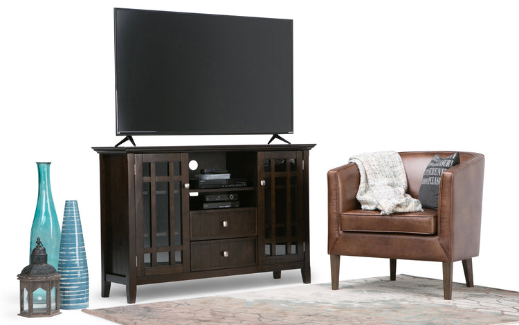 Dark Tobacco Brown Solid Wood - Pine | Bedford Tall TV Stand