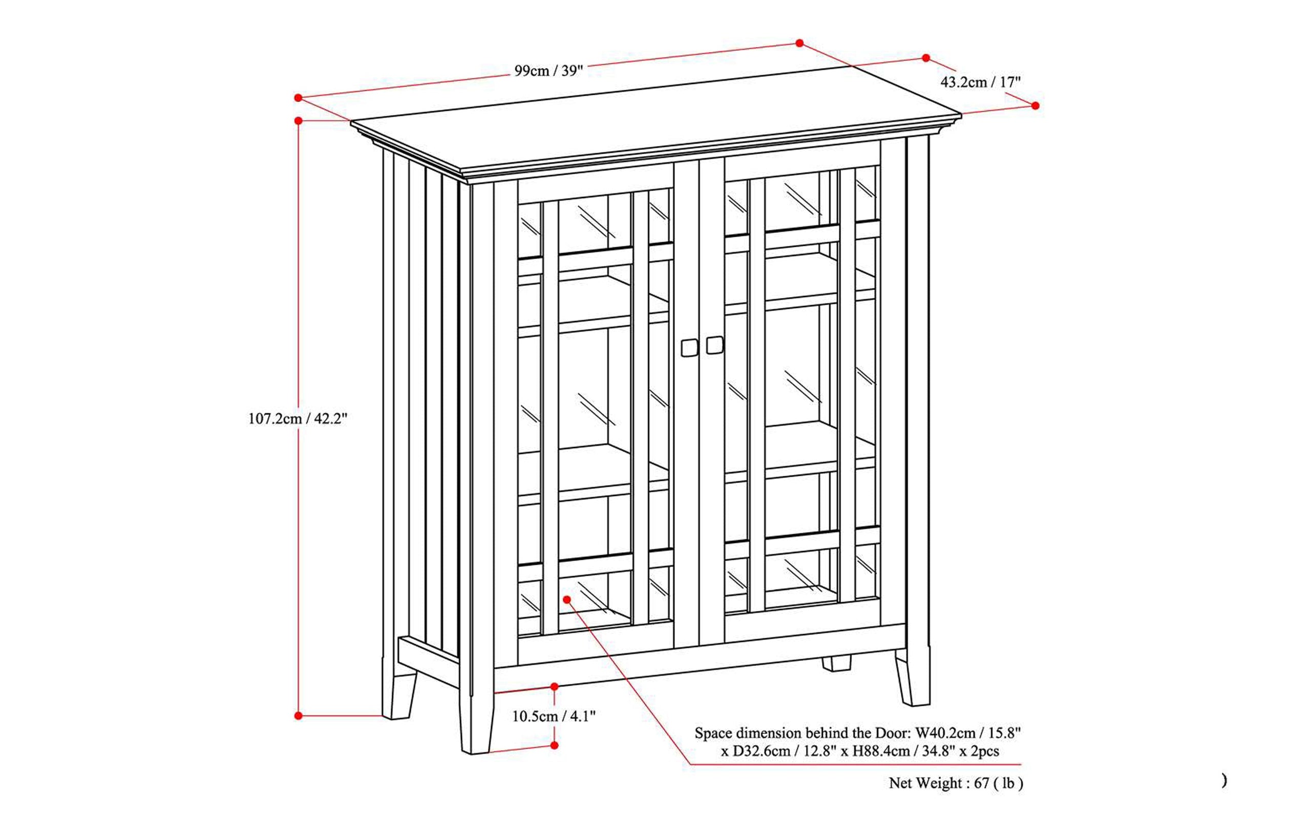 Dark Tobacco Brown | Bedford Medium Storage Cabinet