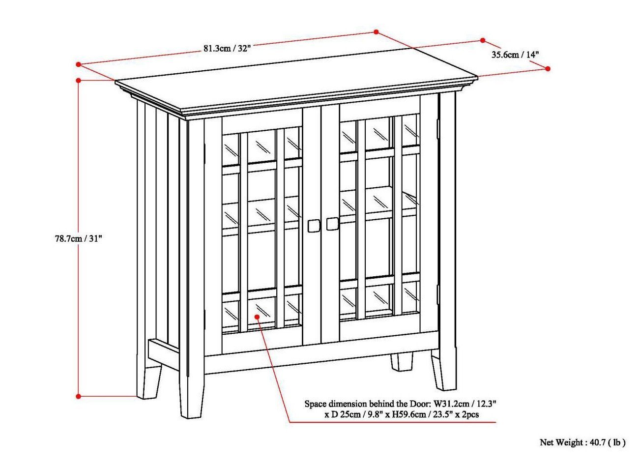 Dark Tobacco Brown | Bedford Low Storage Cabinet