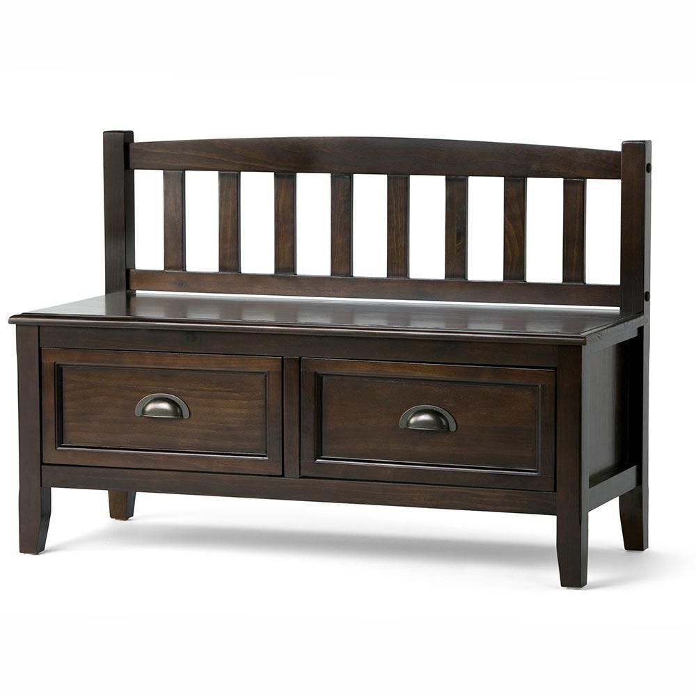 Mahogany Brown | Burlington Entryway Bench