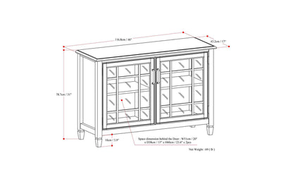 Dark Chestnut Brown | Connaught 46 x 17 x 31 inch Low Storage Cabinet in Dark Chestnut Brown