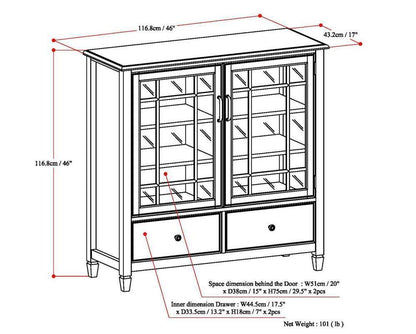 Dark Chestnut Brown Solid Wood - Pine | Connaught Tall Storage Cabinet