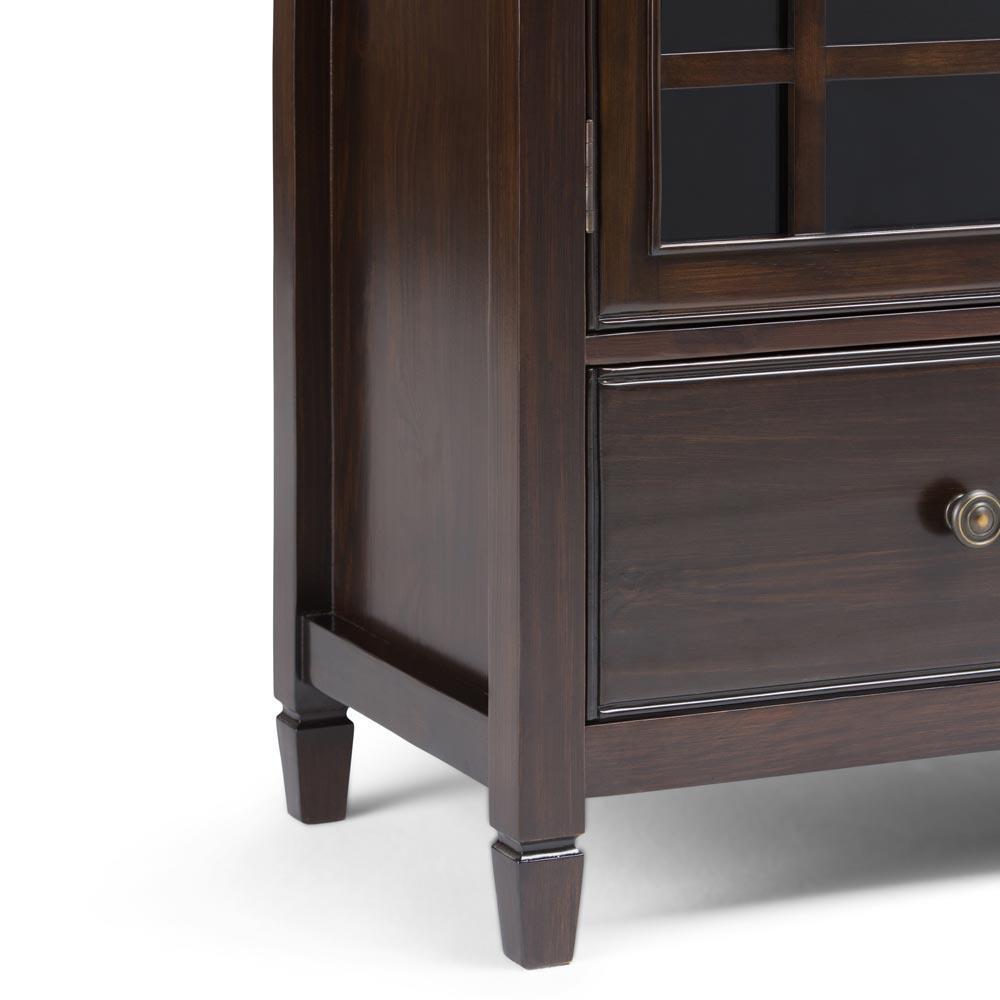 Dark Chestnut Brown Solid Wood - Pine | Connaught Tall Storage Cabinet