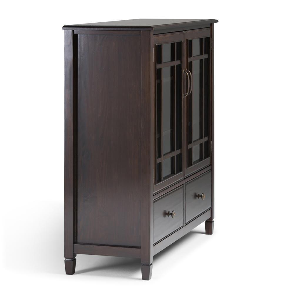 Dark Chestnut Brown Solid Wood - Pine | Connaught Tall Storage Cabinet