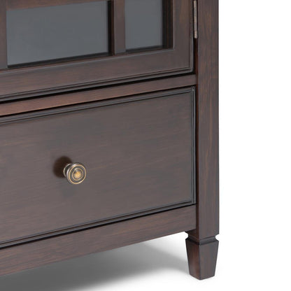 Dark Chestnut Brown Solid Wood - Pine | Connaught Tall Storage Cabinet