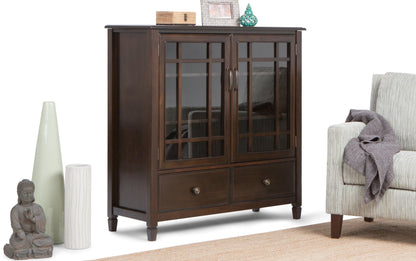 Dark Chestnut Brown Solid Wood - Pine | Connaught Tall Storage Cabinet