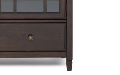 Dark Chestnut Brown Solid Wood - Pine | Connaught Tall Storage Cabinet