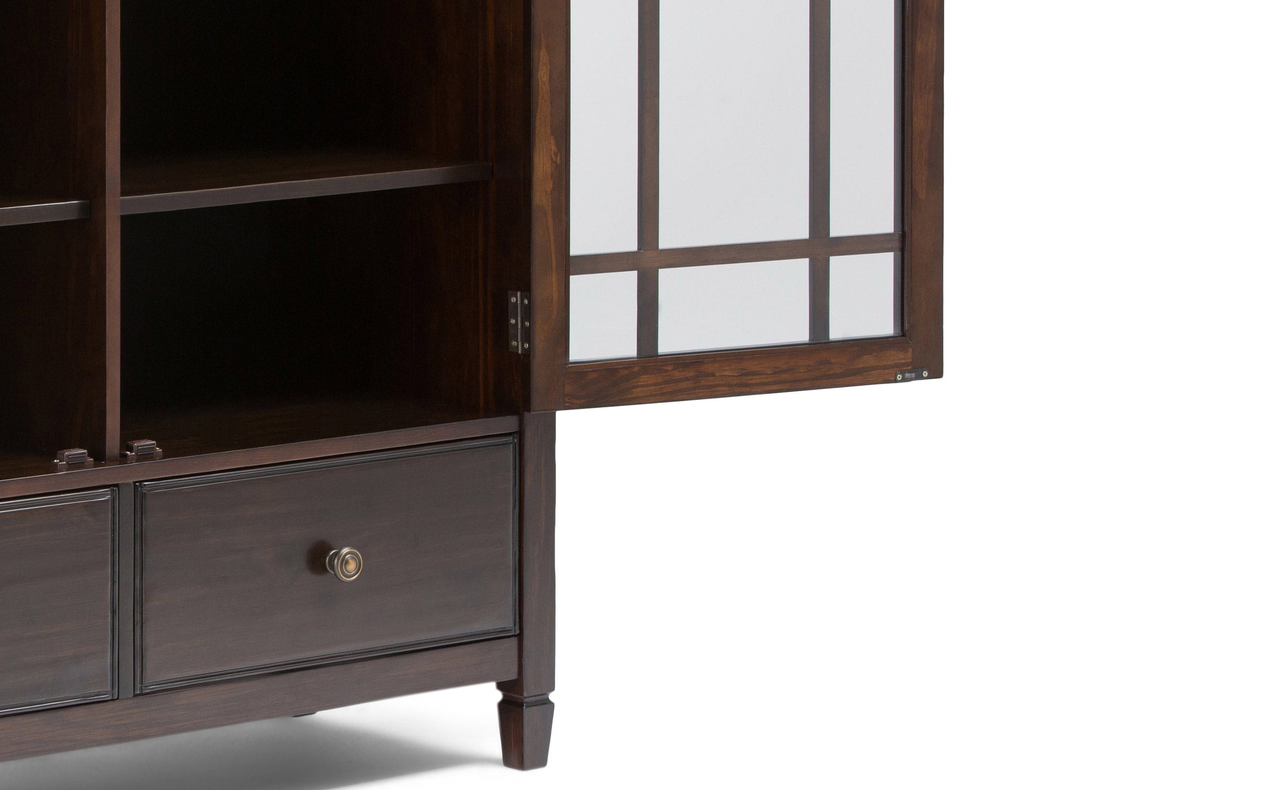 Dark Chestnut Brown Solid Wood - Pine | Connaught Tall Storage Cabinet