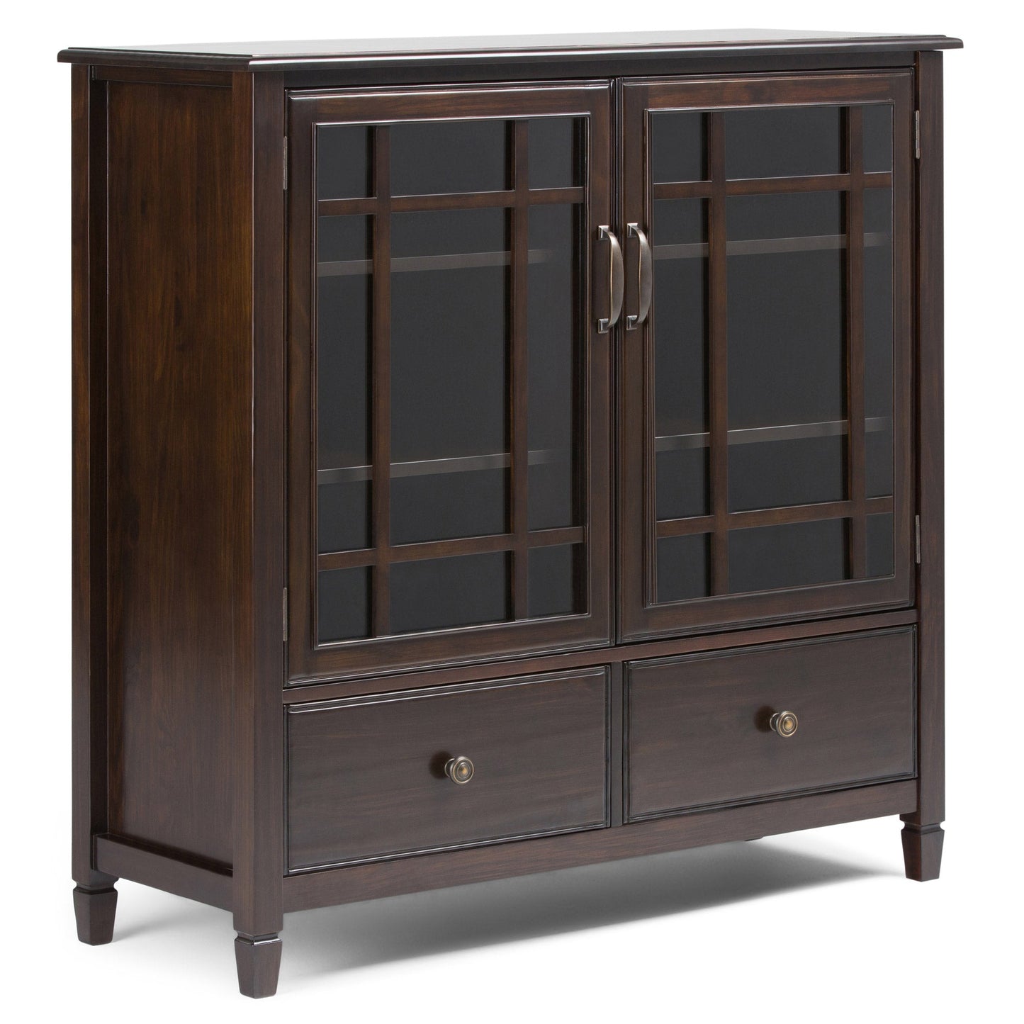 Dark Chestnut Brown Solid Wood - Pine | Connaught Tall Storage Cabinet