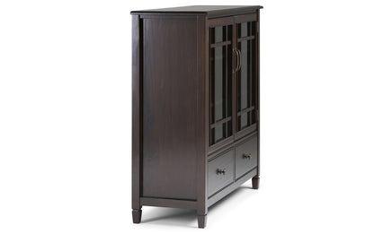 Dark Chestnut Brown Solid Wood - Pine | Connaught Tall Storage Cabinet