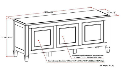 Dark Chestnut Brown | Connaught Bench Storage Trunk