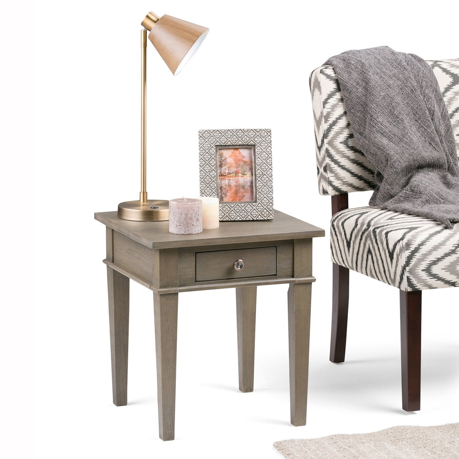 Farmhouse Grey | Carlton 18 inch End Side Table