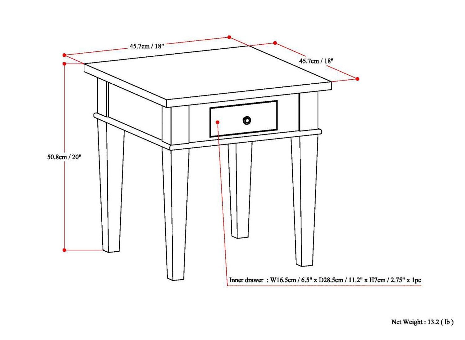 Farmhouse Grey | Carlton 18 inch End Side Table