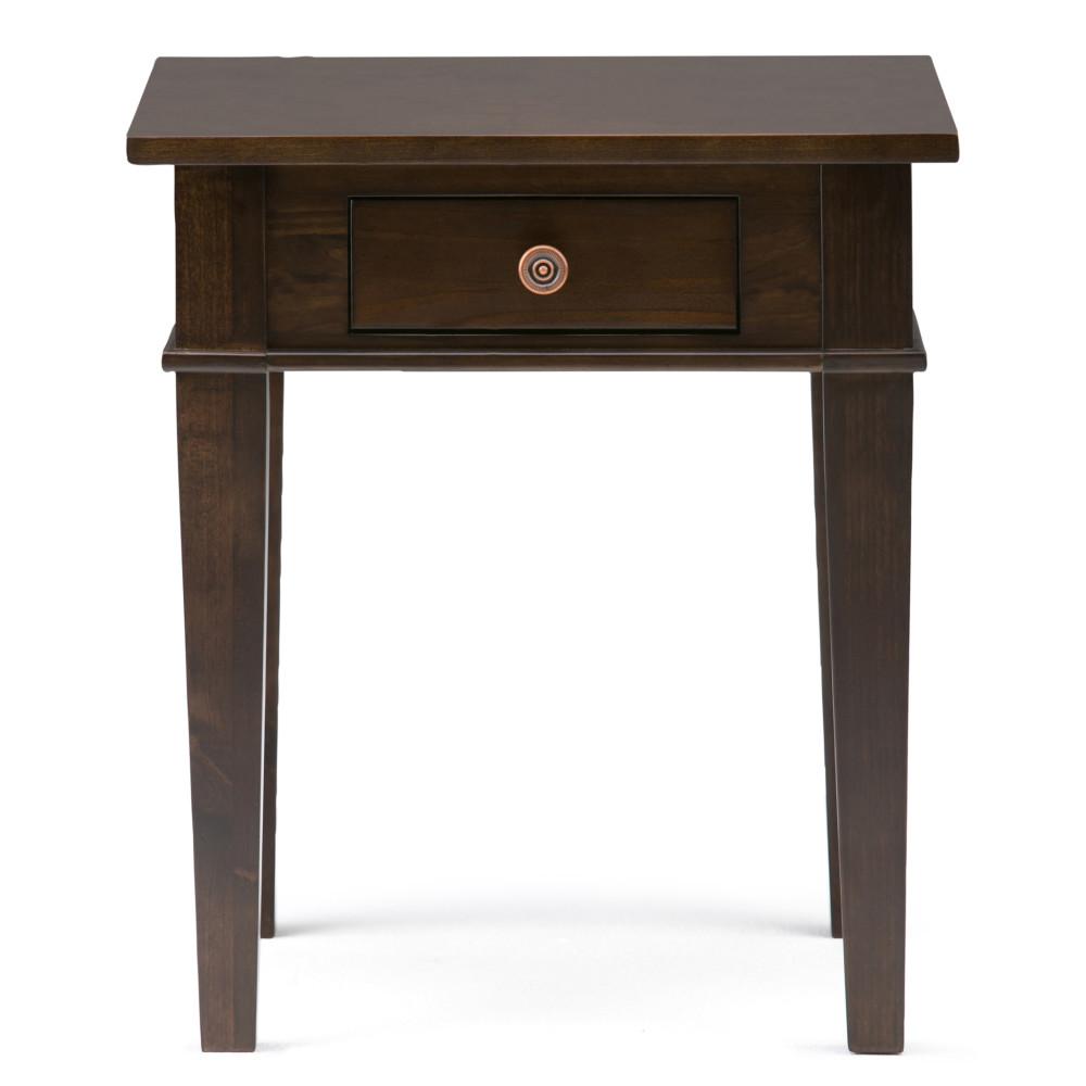 Dark Tobacco Brown | Carlton 18 inch End Side Table