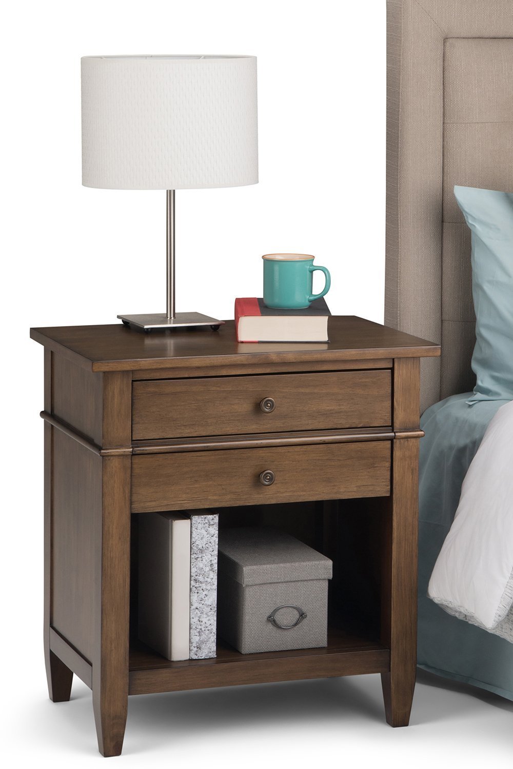 Rustic Natural Aged Brown | Carlton Bedside Table