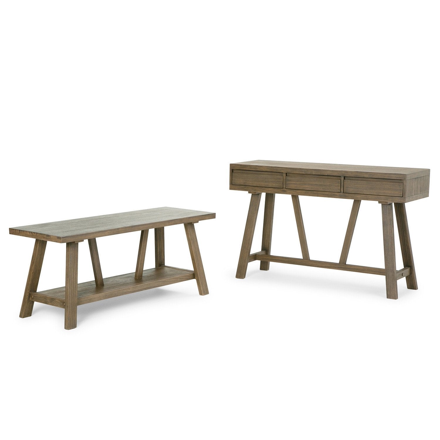 Driftwood Finish | Dylan 48 inch Entryway Bench