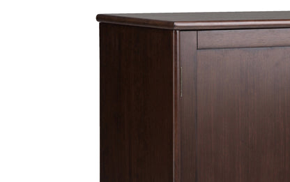 Medium Auburn Brown | Draper Mid Century 32 x 14 x 42 inch Low Storage Cabinet