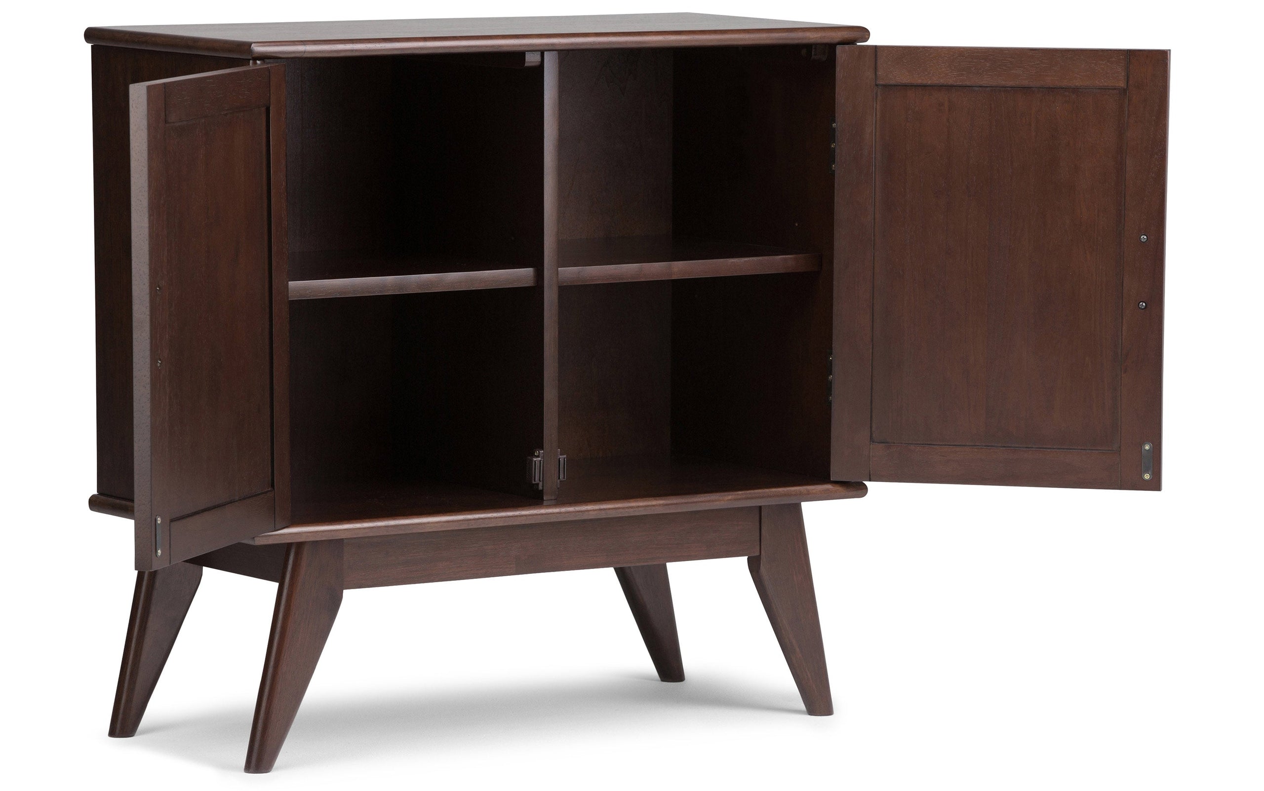 Medium Auburn Brown | Draper Mid Century 32 x 14 x 42 inch Low Storage Cabinet