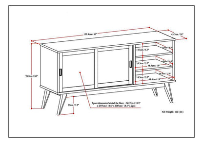 Teak Brown | Draper Mid Century Medium TV Media Stand