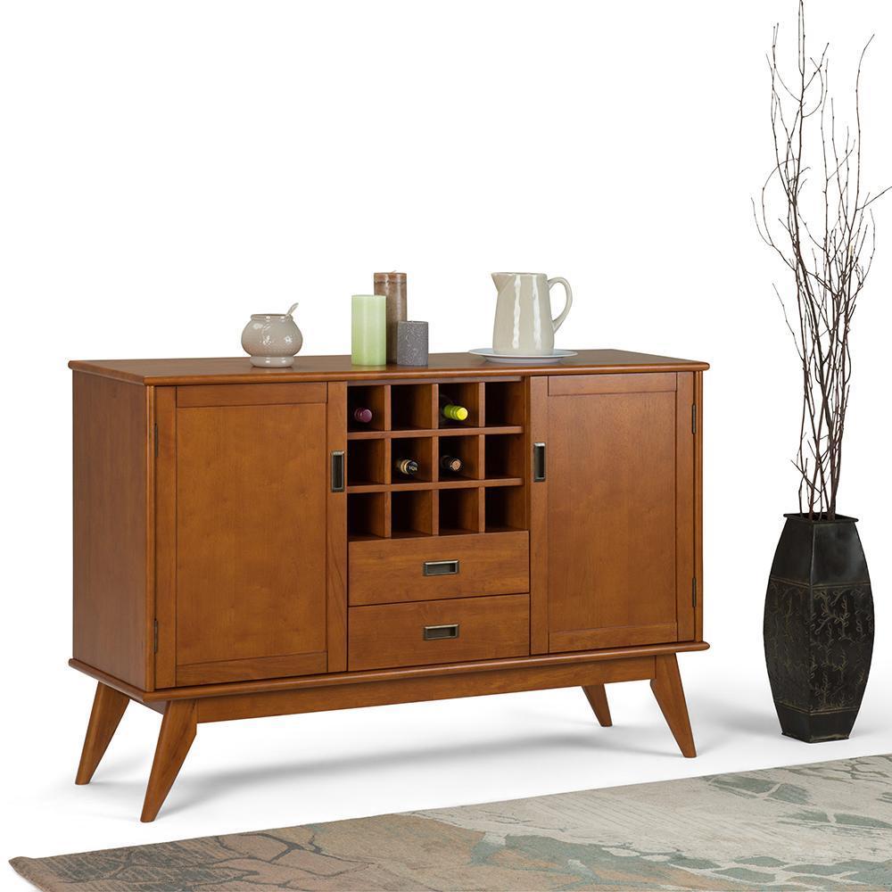 Teak Brown | Draper Mid Century Sideboard Buffet & Winerack