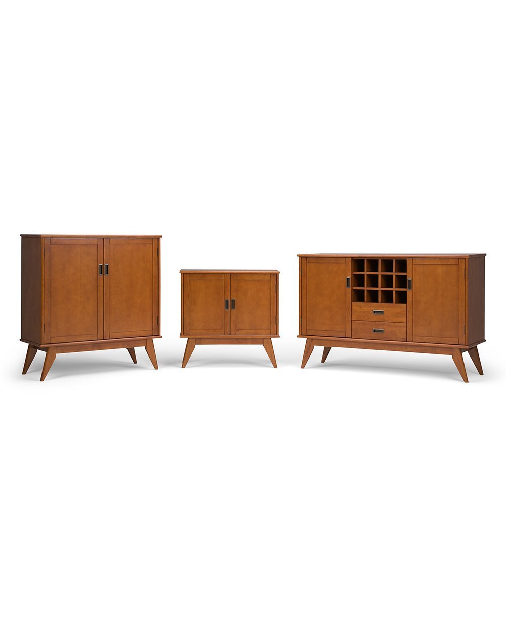 Teak Brown | Draper Mid Century Sideboard Buffet & Winerack