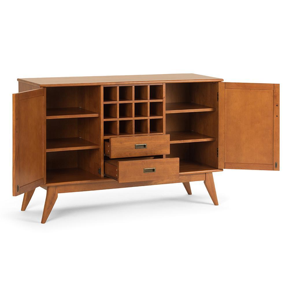 Teak Brown | Draper Mid Century Sideboard Buffet & Winerack