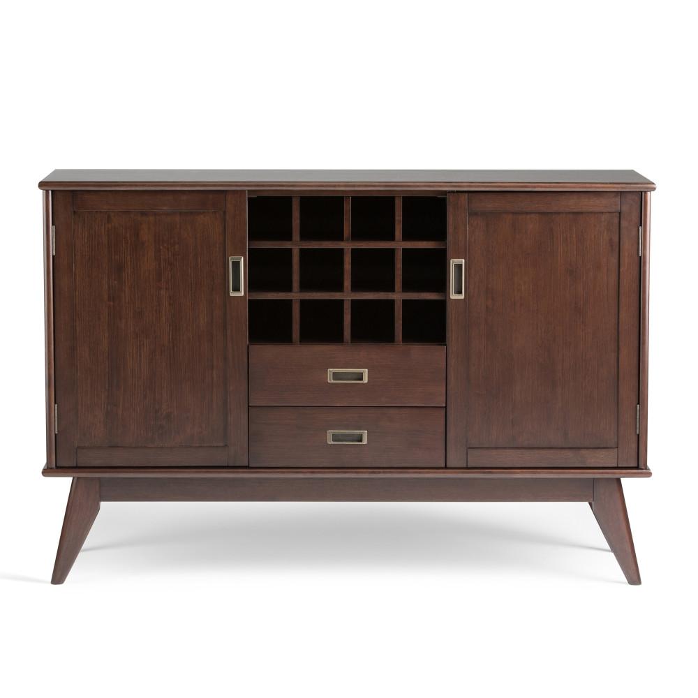 Medium Auburn Brown | Draper Mid Century Sideboard Buffet & Winerack