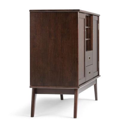 Medium Auburn Brown | Draper Mid Century Sideboard Buffet & Winerack