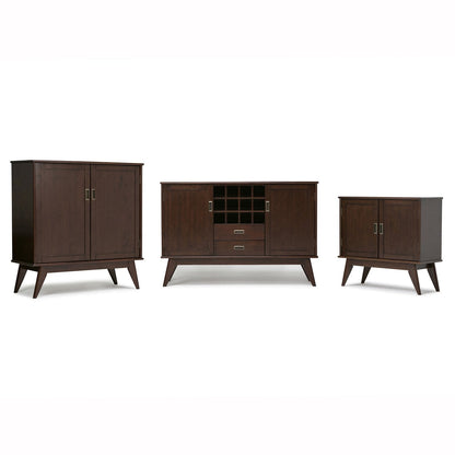 Medium Auburn Brown | Draper Mid Century Sideboard Buffet & Winerack