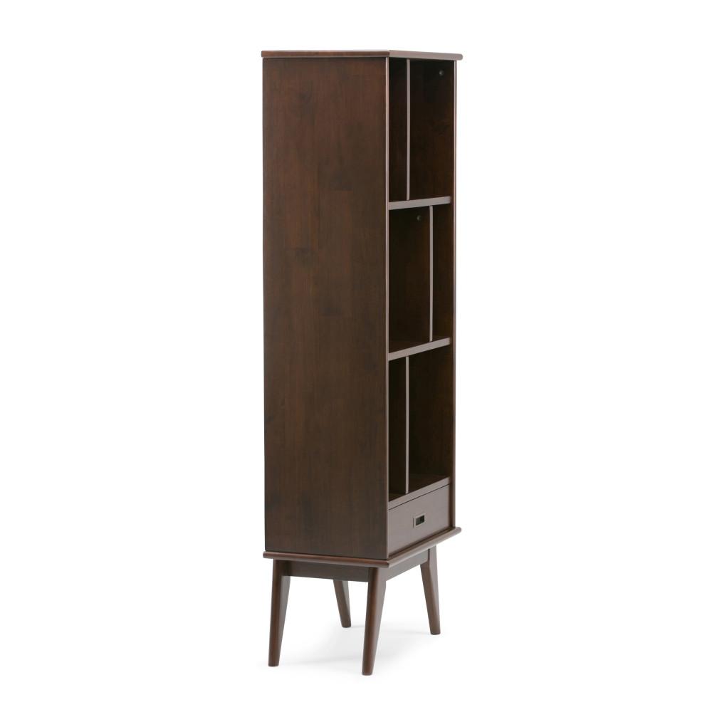 Medium Auburn Brown | Draper Mid Century Bookcase with Storage