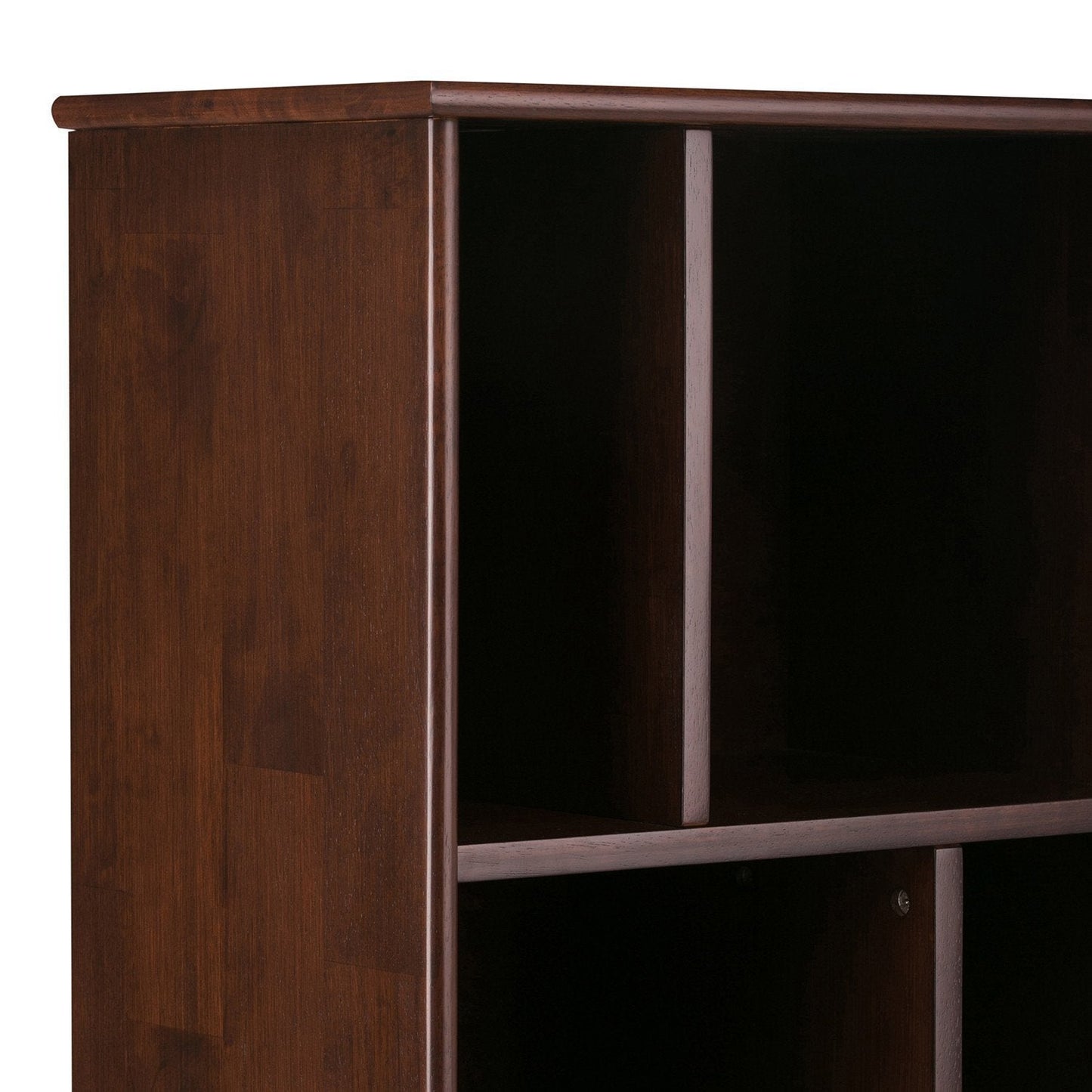 Medium Auburn Brown | Draper Mid Century Bookcase with Storage