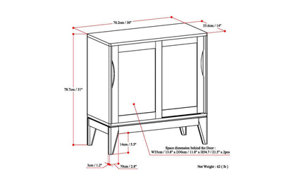 Walnut Brown | Harper 30 inch Low Storage Cabinet