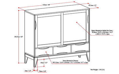 Walnut Brown | Harper 48 inch Medium Storage Cabinet