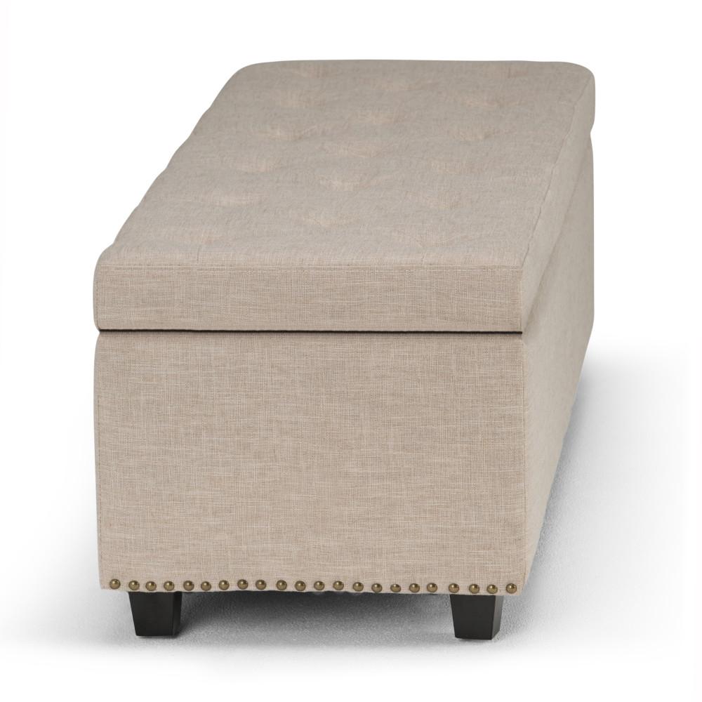 Natural Linen Style Fabric | Hamilton Linen Look Storage Ottoman